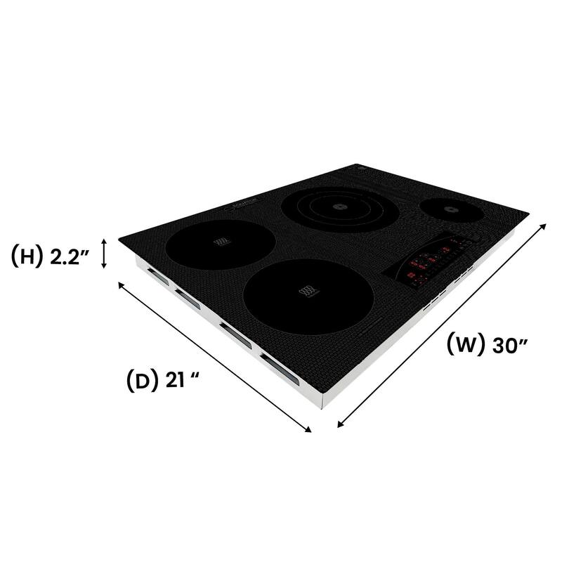 Equator Design 30" Electric Hybrid CERAMICINDUCTION 4 Burner Cooktop